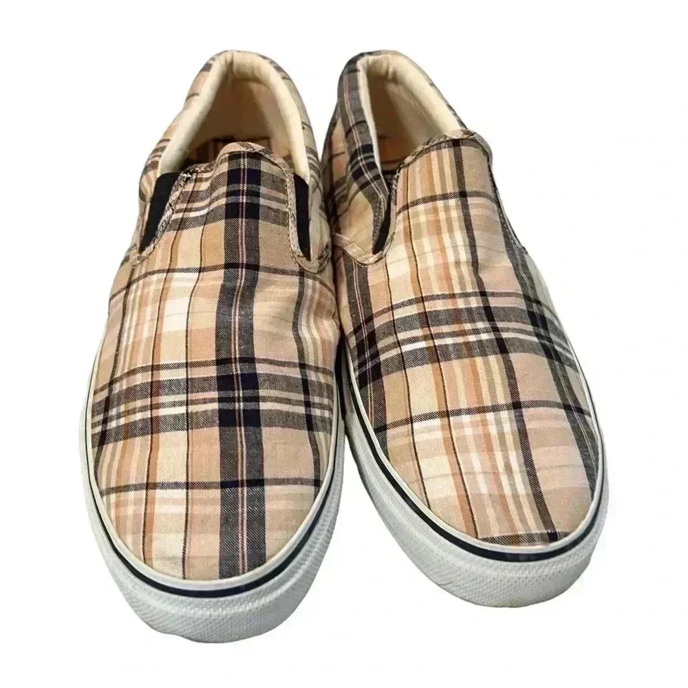 Sperry Top-Sider Plaid Slip-On Sneakers Men’s Size 13 Canvas Casual Skater Shoes - Picture 6 of 8